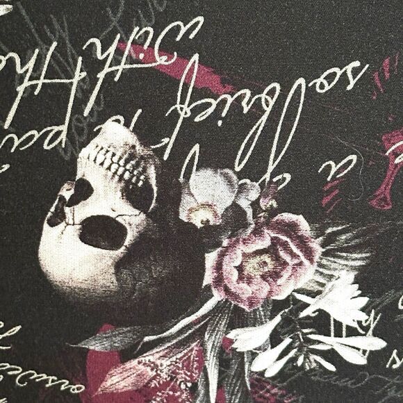Thorn & Fable High Low Skirt Skull Print Whimsy Goth 1X Romeo Juliet Quotes - Picture 3 of 8